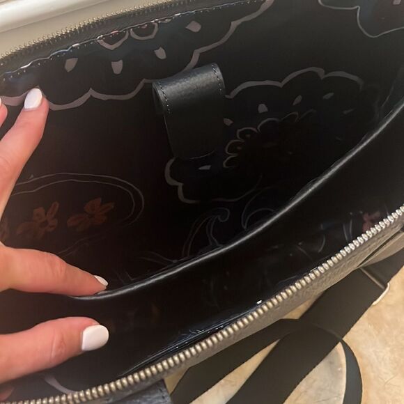 Ted Baker laptop bag with shoulder strap in navy blue leather - Picture 5 of 5